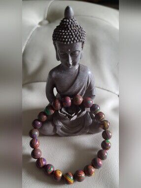 ✨ Hand-Strung 8mm Marbled Stone Bracelet ✨